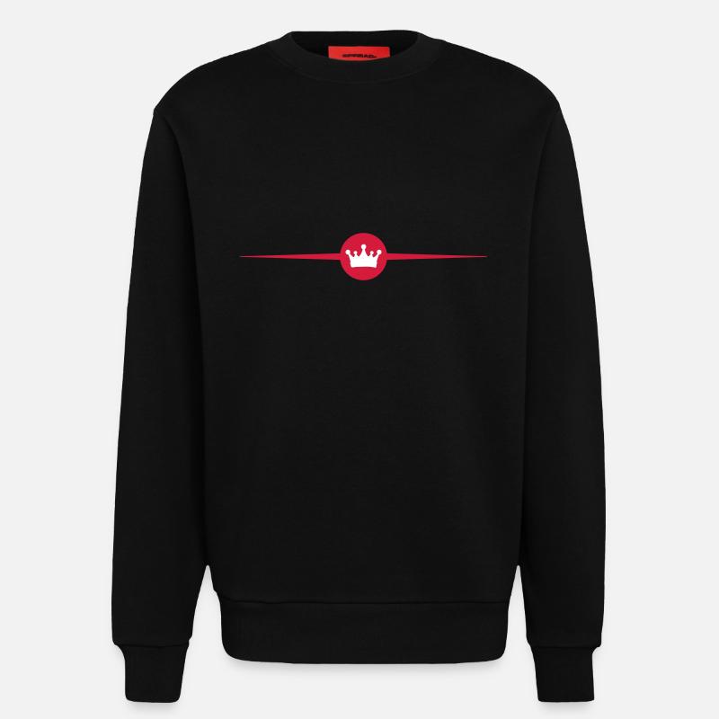 Élément de symbole de couronne - Sweat bio décontracté fabriqué en UE - SOLID BLACK