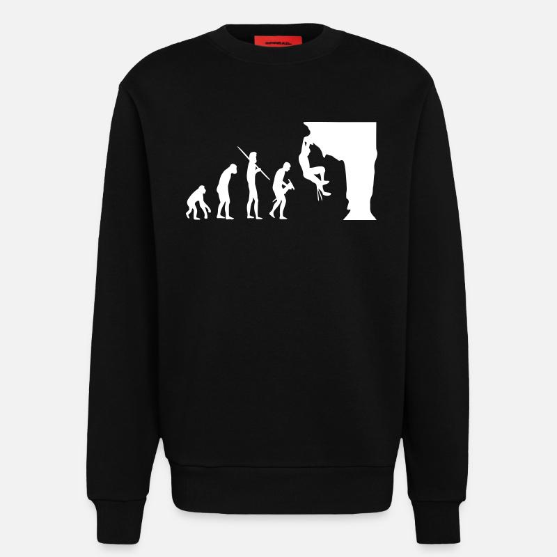 Climbing Evolution - Sweatshirt - made by SPREAD  - SOLID BLACK