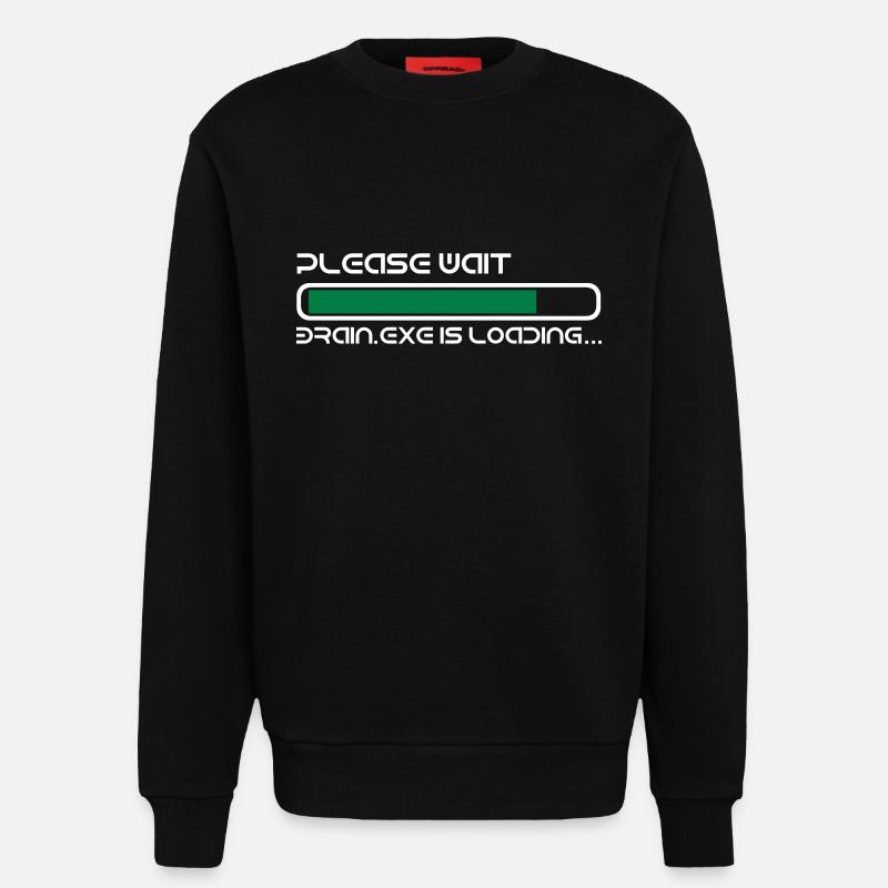 BRAIN IS LOADING - Sweat bio décontracté fabriqué en UE - SOLID BLACK