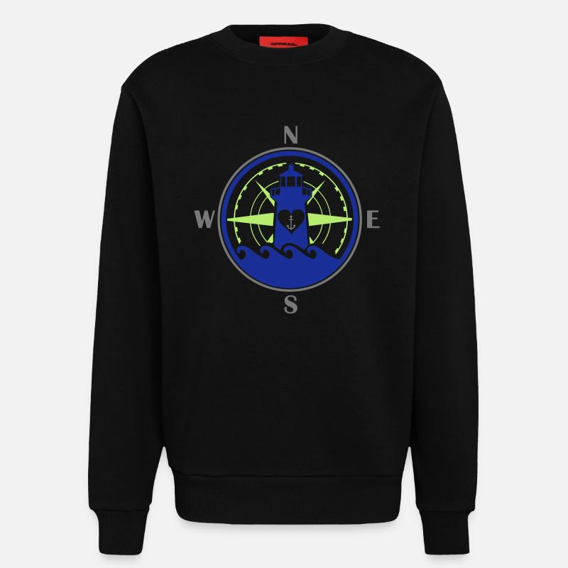 kompass anker herz - Sweatshirt - made by SPREAD  - SOLID BLACK