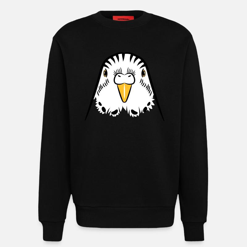 wellensittich head - Sweatshirt - made by SPREAD  - SOLID BLACK