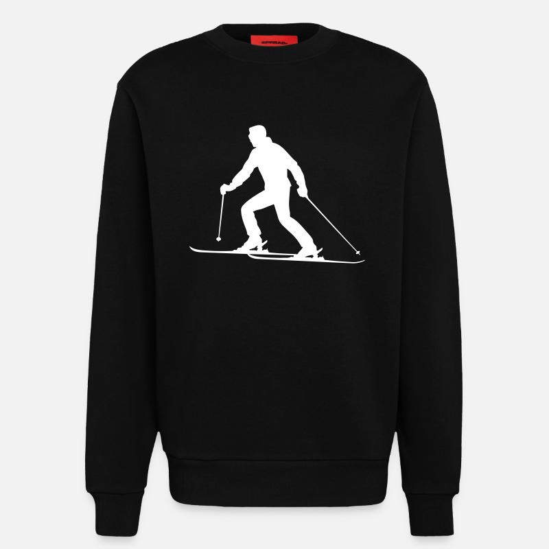 Skiing Skiing Man Silhouette - Sweatshirt - made by SPREAD  - SOLID BLACK