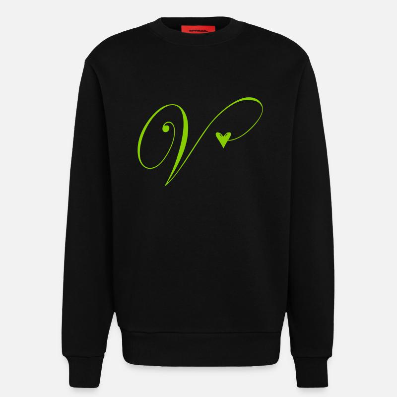 Monogram V Heart Vine - Sweatshirt - made by SPREAD - SOLID BLACK