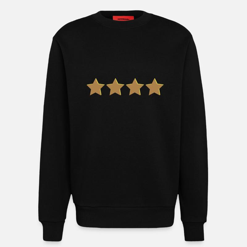 Star, stars - Sweatshirt - made by SPREAD  - SOLID BLACK