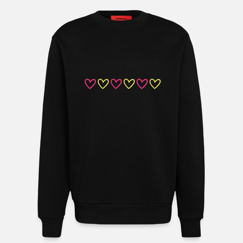 Herzen Linie Bunt - Sweatshirt - made by SPREAD  - SOLID BLACK