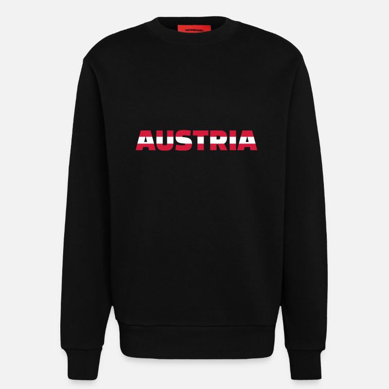 Austria - Sweat bio décontracté fabriqué en UE - SOLID BLACK
