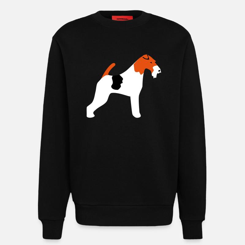 Fox terrier - Sweat bio décontracté fabriqué en UE - SOLID BLACK