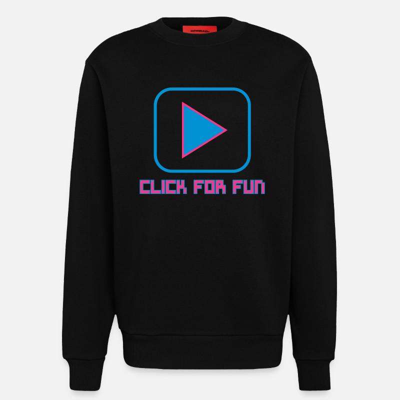 CLICK FOR FUN V1 - Sweat bio décontracté fabriqué en UE - SOLID BLACK