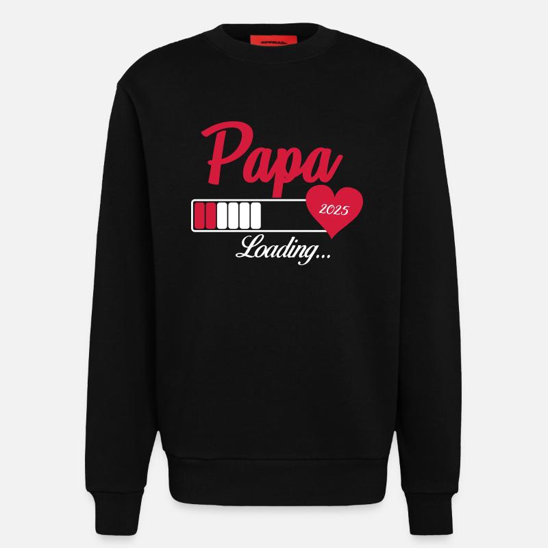 Papa Loading 2025 - Sweatshirt - made by SPREAD  - SOLID BLACK