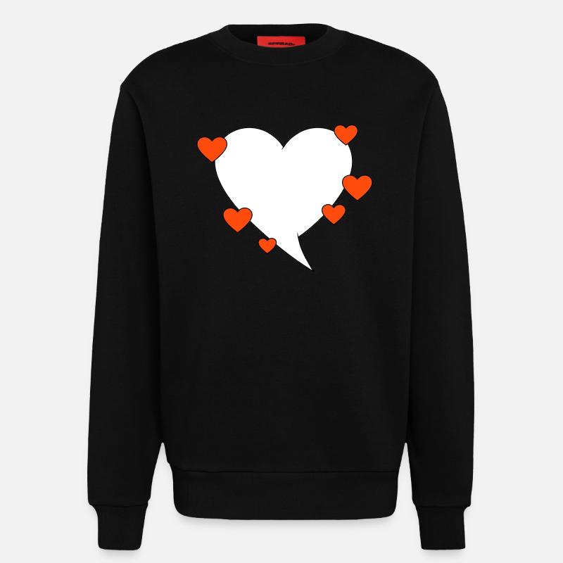 Speech bubble with hearts - Sweatshirt - made by SPREAD  - SOLID BLACK