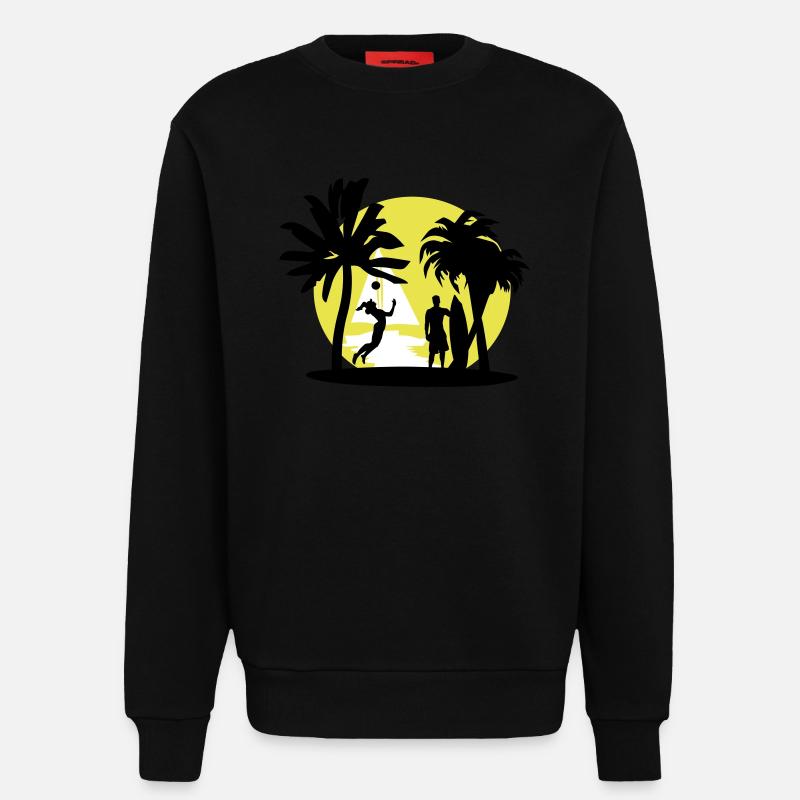 Beach, summer, sun - Sweatshirt - made by SPREAD  - SOLID BLACK
