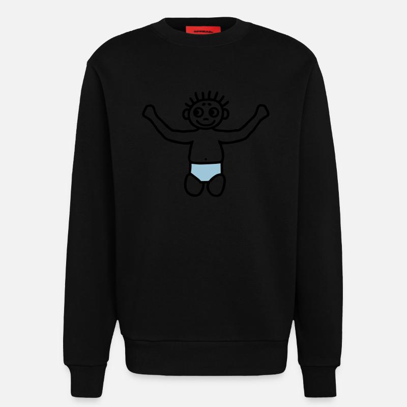 Baby mit Windel - V2 - Sweatshirt - made by SPREAD  - SOLID BLACK