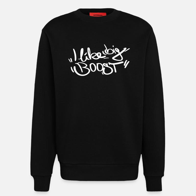 I like big boost - Sweatshirt - made by SPREAD  - SOLID BLACK