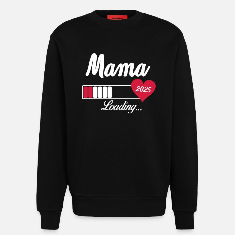 mama loading 2025 - Sweatshirt - made by SPREAD  - SOLID BLACK