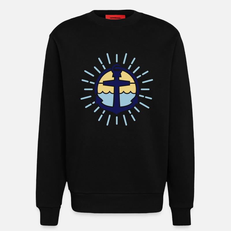 Seefahrt-Design (Anker) - Sweatshirt - made by SPREAD  - SOLID BLACK