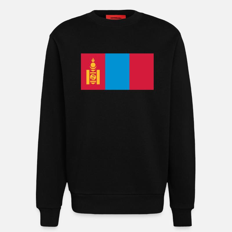 Mongolia flag / Drapeau Mongolie - Sweatshirt - made by SPREAD  - SOLID BLACK