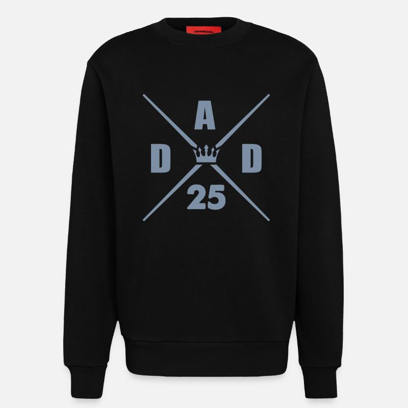 dad 25 papa - Sweatshirt - made by SPREAD  - SOLID BLACK