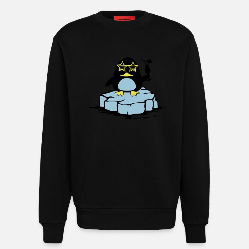 beach pinguin eisscholle - Sweatshirt - made by SPREAD  - SOLID BLACK