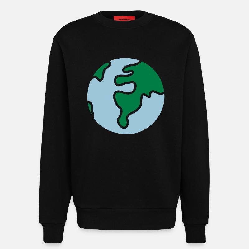 Globus - Welt - Sweatshirt - made by SPREAD  - SOLID BLACK