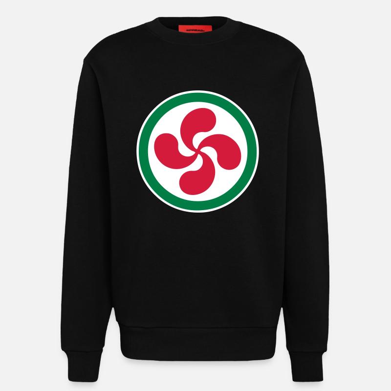 croix basque - lauburu 43 - Sweat bio décontracté fabriqué en UE - SOLID BLACK