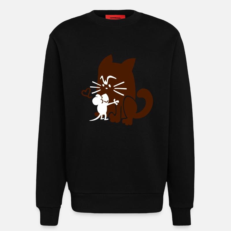 Cat + Mouse - Sweatshirt - made by SPREAD  - SOLID BLACK
