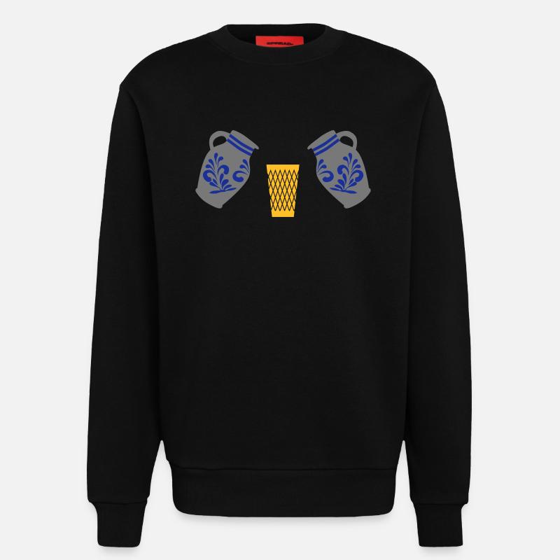 Geripptes mit Bembel - Sweatshirt - made by SPREAD  - SOLID BLACK