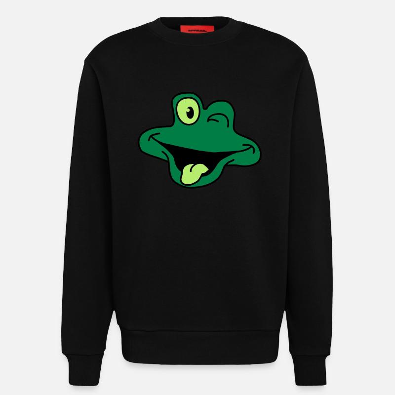Grenouille comique impertinent visage - Sweat bio décontracté fabriqué en UE - SOLID BLACK