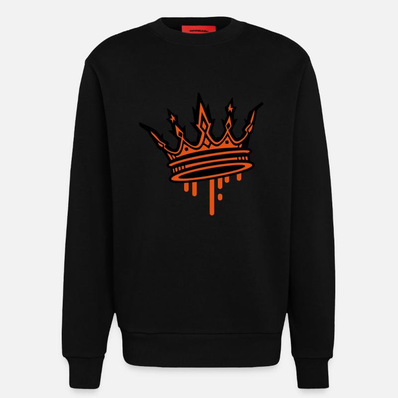 Symbole de la couronne royale - Sweat bio décontracté fabriqué en UE - SOLID BLACK