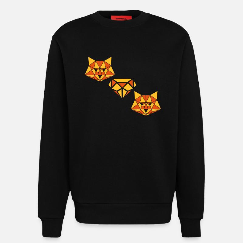 fox_diamond_02 - Sweatshirt - made by SPREAD  - SOLID BLACK