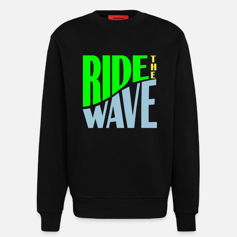 Ride the Wave plotter - Sweatshirt - made by SPREAD  - SOLID BLACK