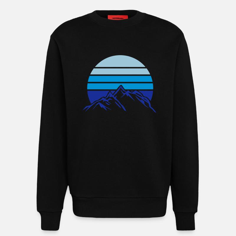 mountains mountains mountains - Sweatshirt - made by SPREAD  - SOLID BLACK