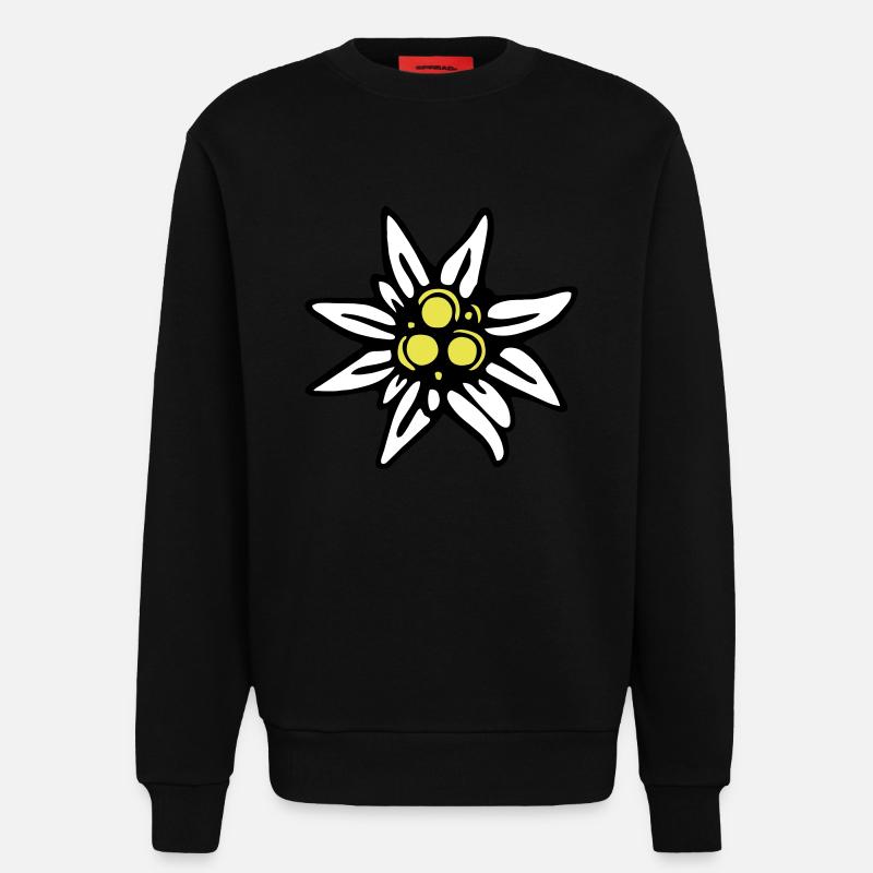 Edelweiss - Sweatshirt - made by SPREAD  - SOLID BLACK