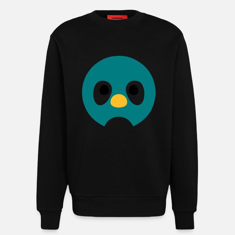 Cartoon Penguin Face - Sweatshirt - made by SPREAD  - SOLID BLACK