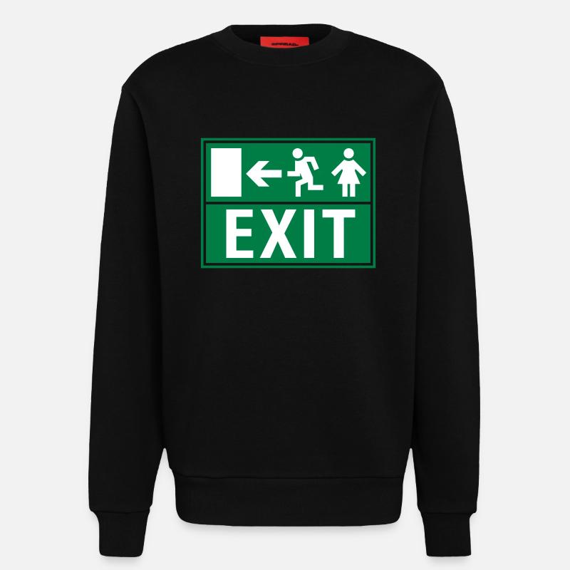 EXIT (NOTAUSGANG) - Sweatshirt - made by SPREAD  - SOLID BLACK