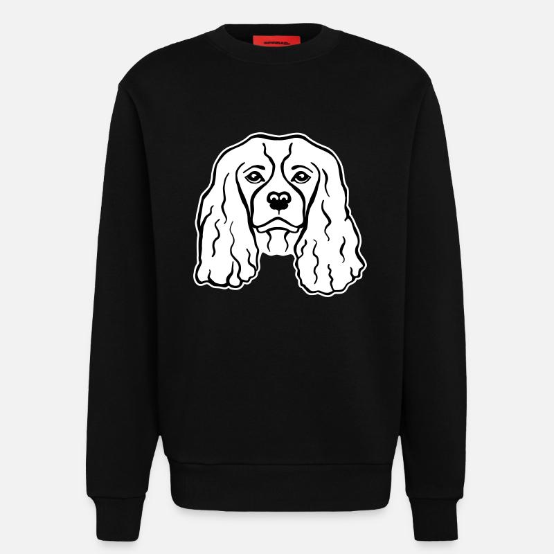 Cavalier King Charles - Sweat bio décontracté fabriqué en UE - SOLID BLACK