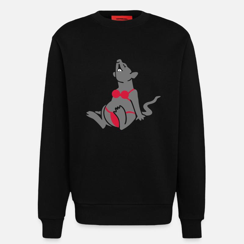 Strandratte / rat at the beach (3c) - Sweatshirt - made by SPREAD  - SOLID BLACK
