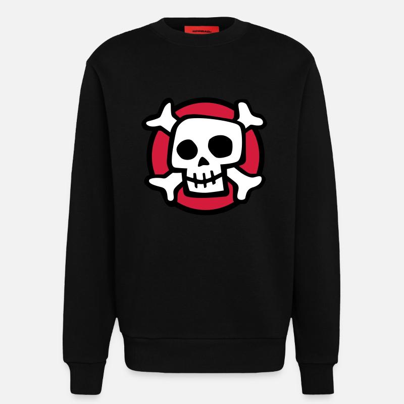 comic_skull_072011_a_3c - Sweatshirt - made by SPREAD  - SOLID BLACK