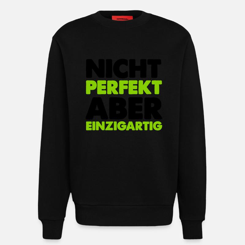 nicht perfekt aber einzigartig - Sweatshirt - made by SPREAD - SOLID BLACK