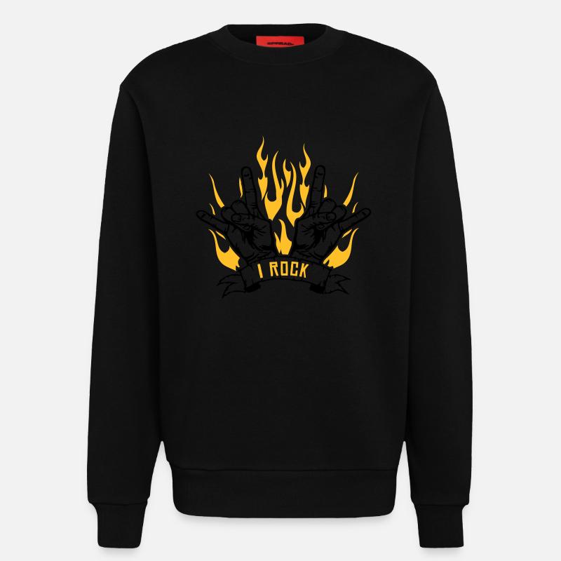 I rock - Sweatshirt - made by SPREAD  - SOLID BLACK