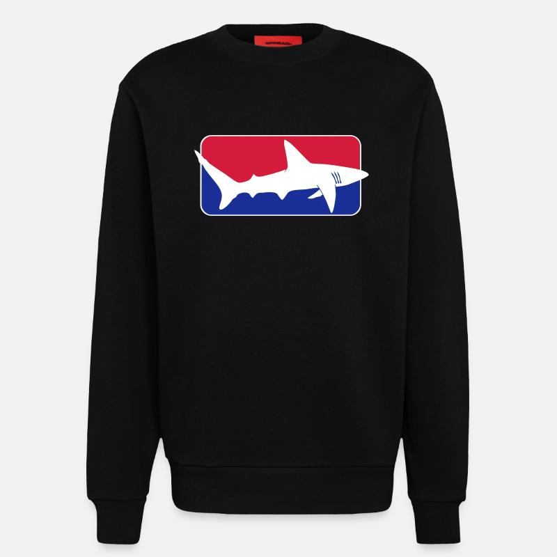 league_shark x_vec_3 de - Sweatshirt - made by SPREAD  - SOLID BLACK
