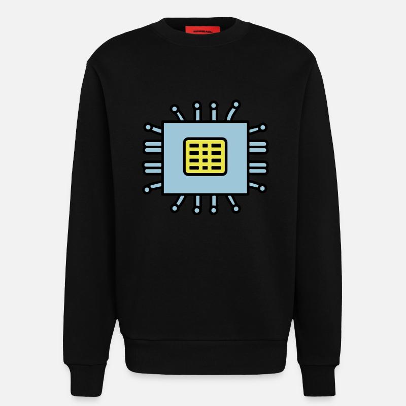 Digital Computer Chip Icon - Sweatshirt - made by SPREAD  - SOLID BLACK