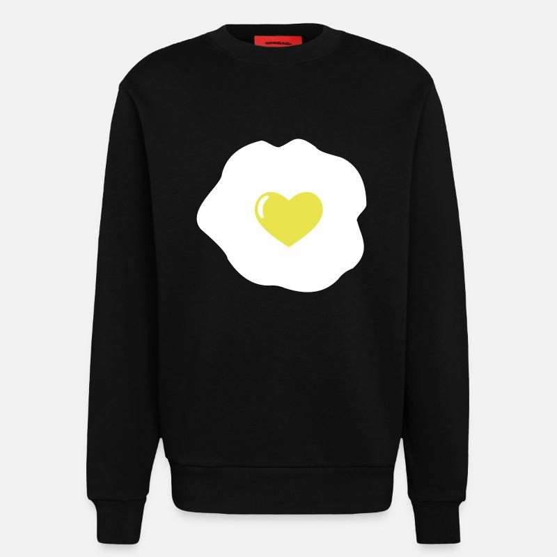 Spiegelei Herz - Sweatshirt - made by SPREAD - SOLID BLACK