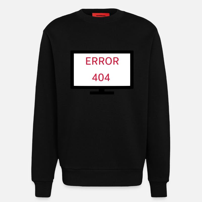 Computer Error 404 - Sweatshirt - made by SPREAD  - SOLID BLACK