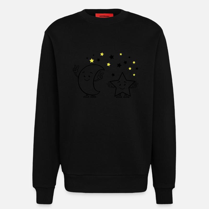 Moon and Stars Comic 02 - Sweatshirt - made by SPREAD  - SOLID BLACK