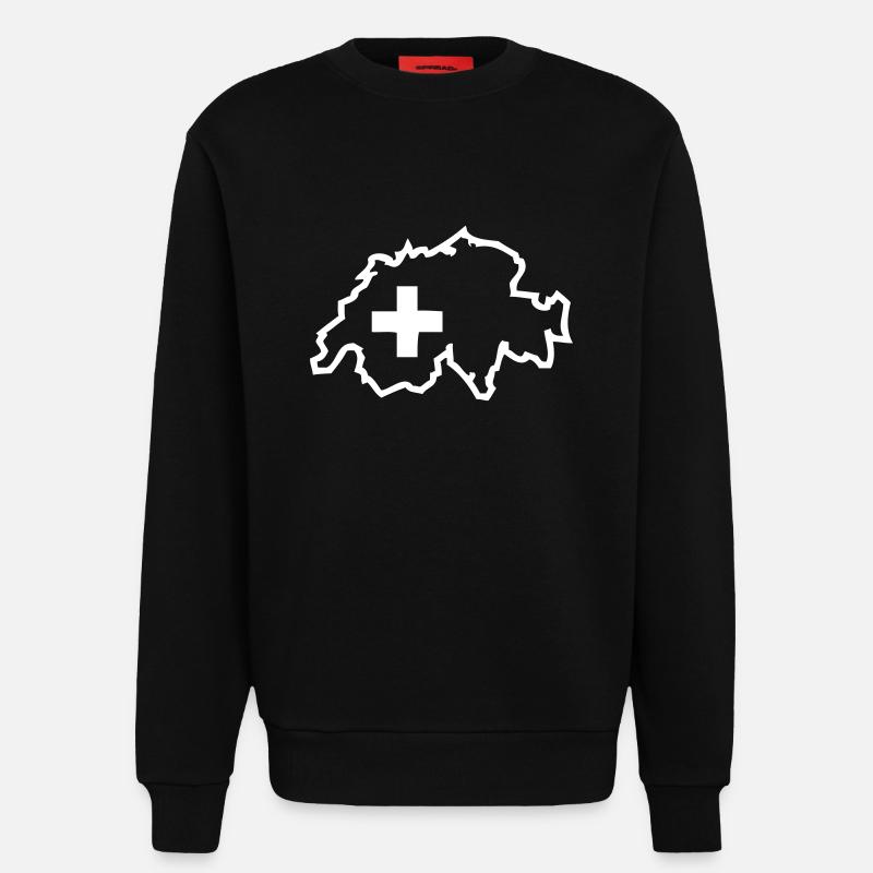 Schweiz - Schweizer Kreuz - Sweatshirt - made by SPREAD - SOLID BLACK