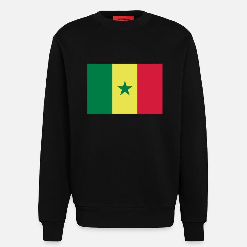 Sénégal - drapeau - Sweat bio décontracté fabriqué en UE - SOLID BLACK