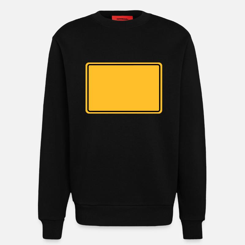 Ortsschild + Dein Text - Sweatshirt - made by SPREAD - SOLID BLACK