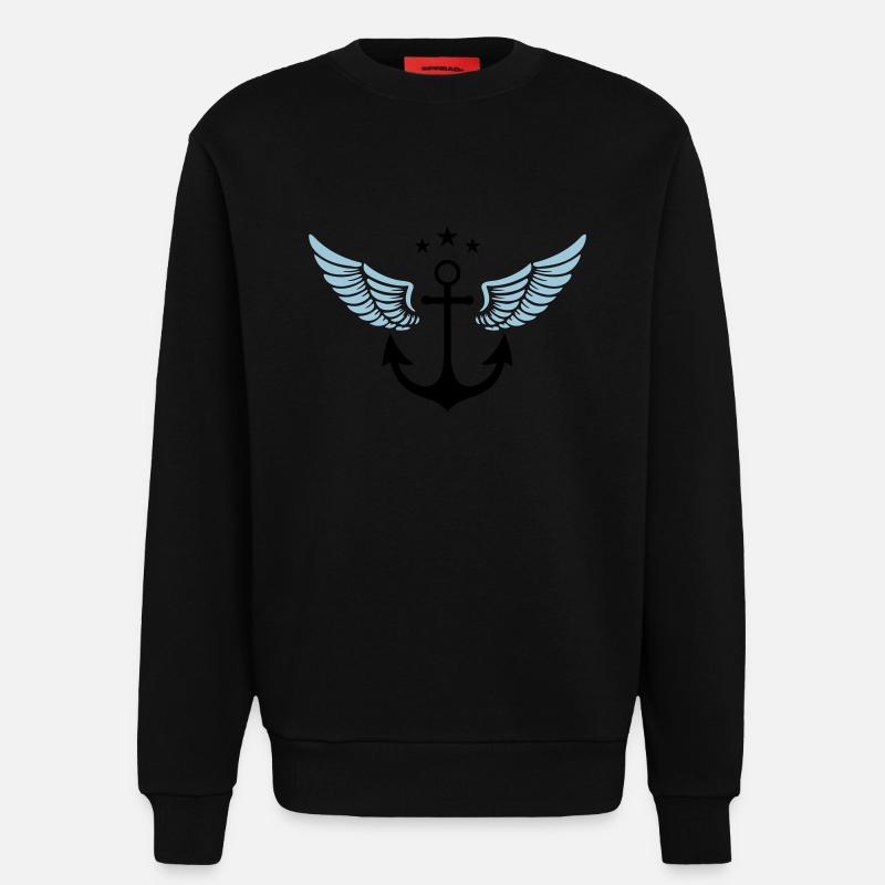 Anchor Symbol - Sweatshirt - made by SPREAD  - SOLID BLACK