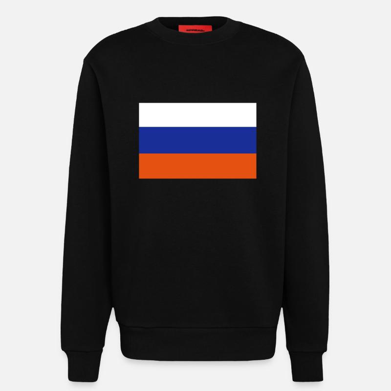 drapeau Russe - Sweat bio décontracté fabriqué en UE - SOLID BLACK