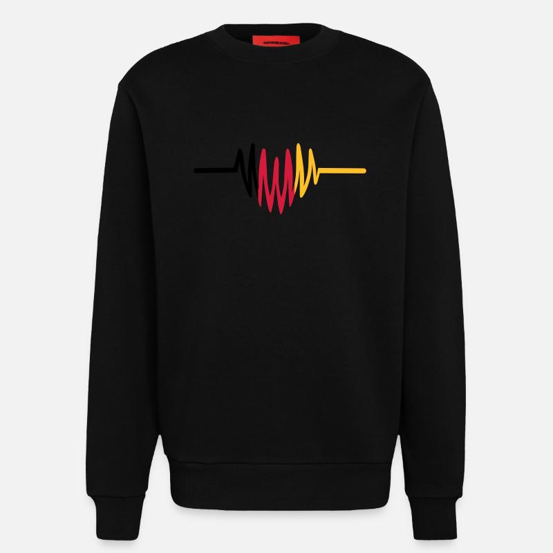 Deutschland Herz - Sweatshirt - made by SPREAD  - SOLID BLACK